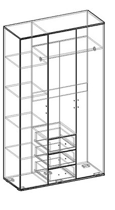Альтернатива шкаф трехстворчатый в Ленске - lensk.mebelnovo.ru | фото